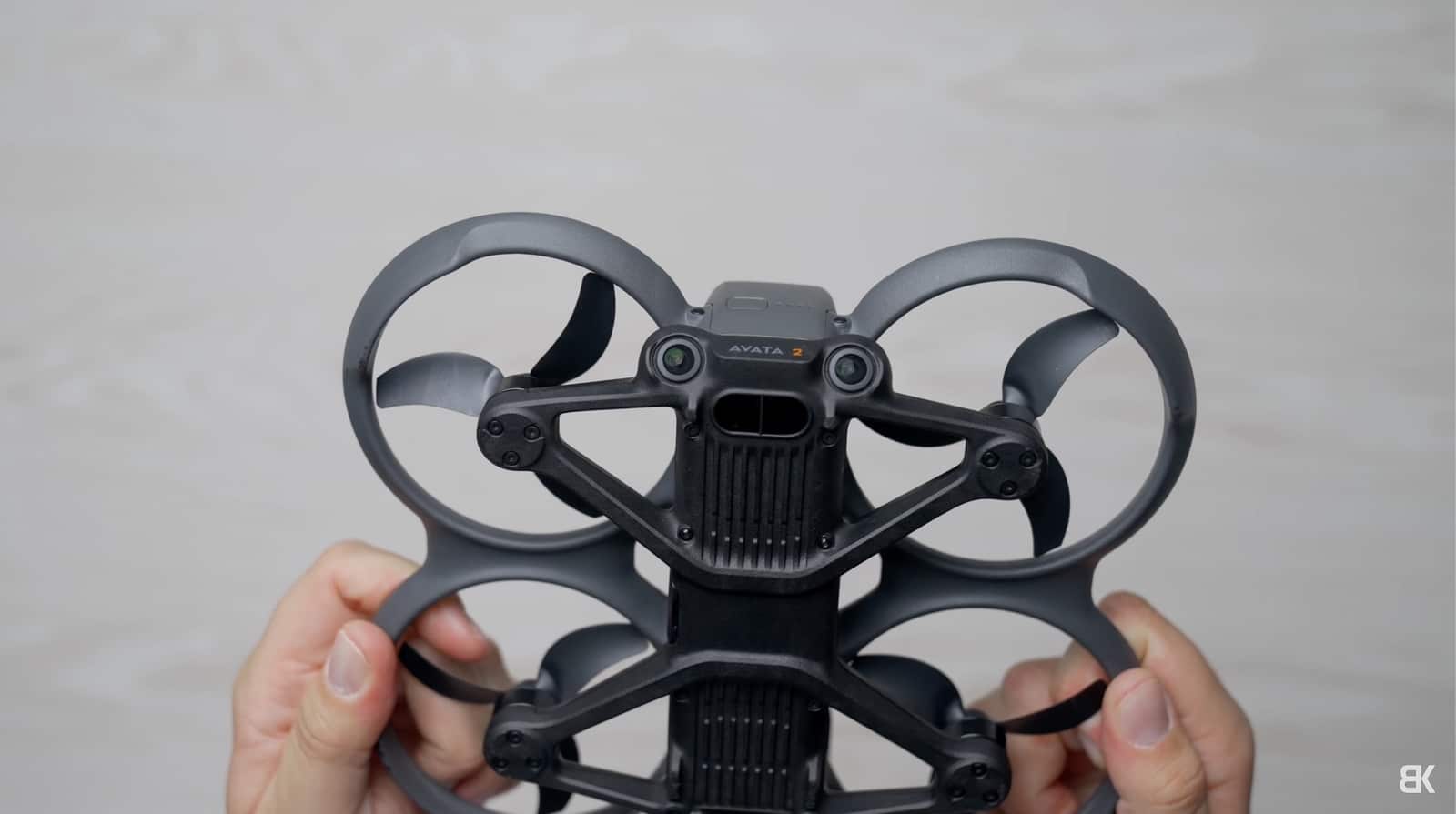 The Avata 2 airframe as the review shifts to flight performance.