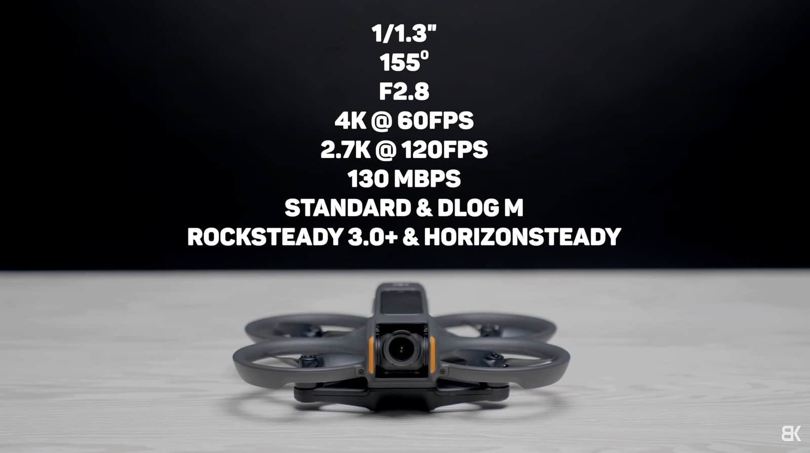 Avata 2 camera specs, including D-Log M and 10-bit color capture.