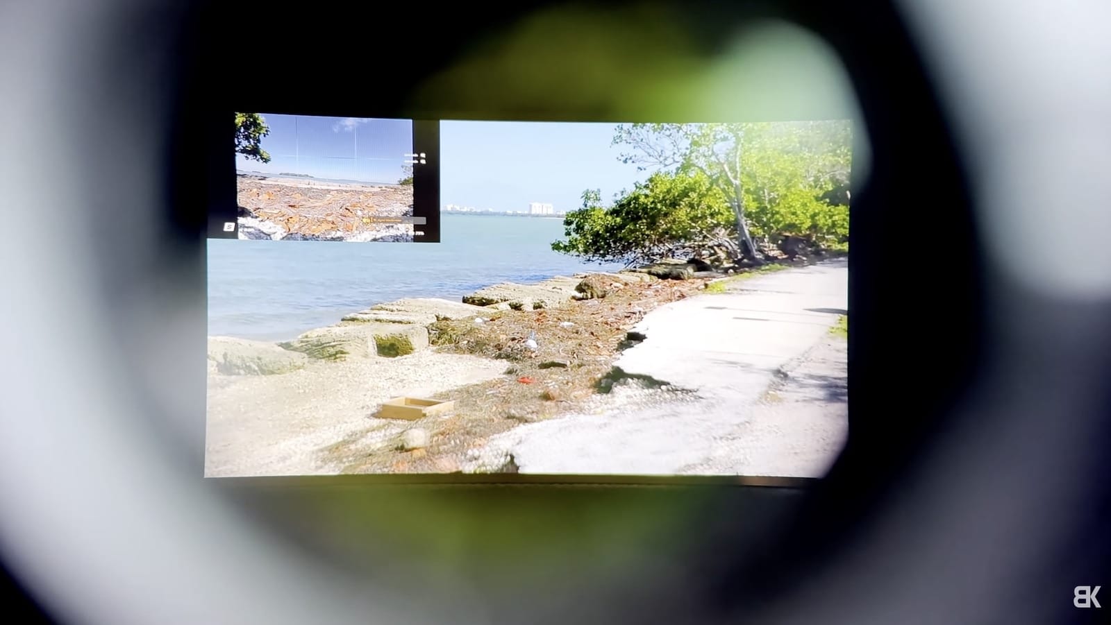 The narrow field of view through the Goggles 3 vision cameras.
