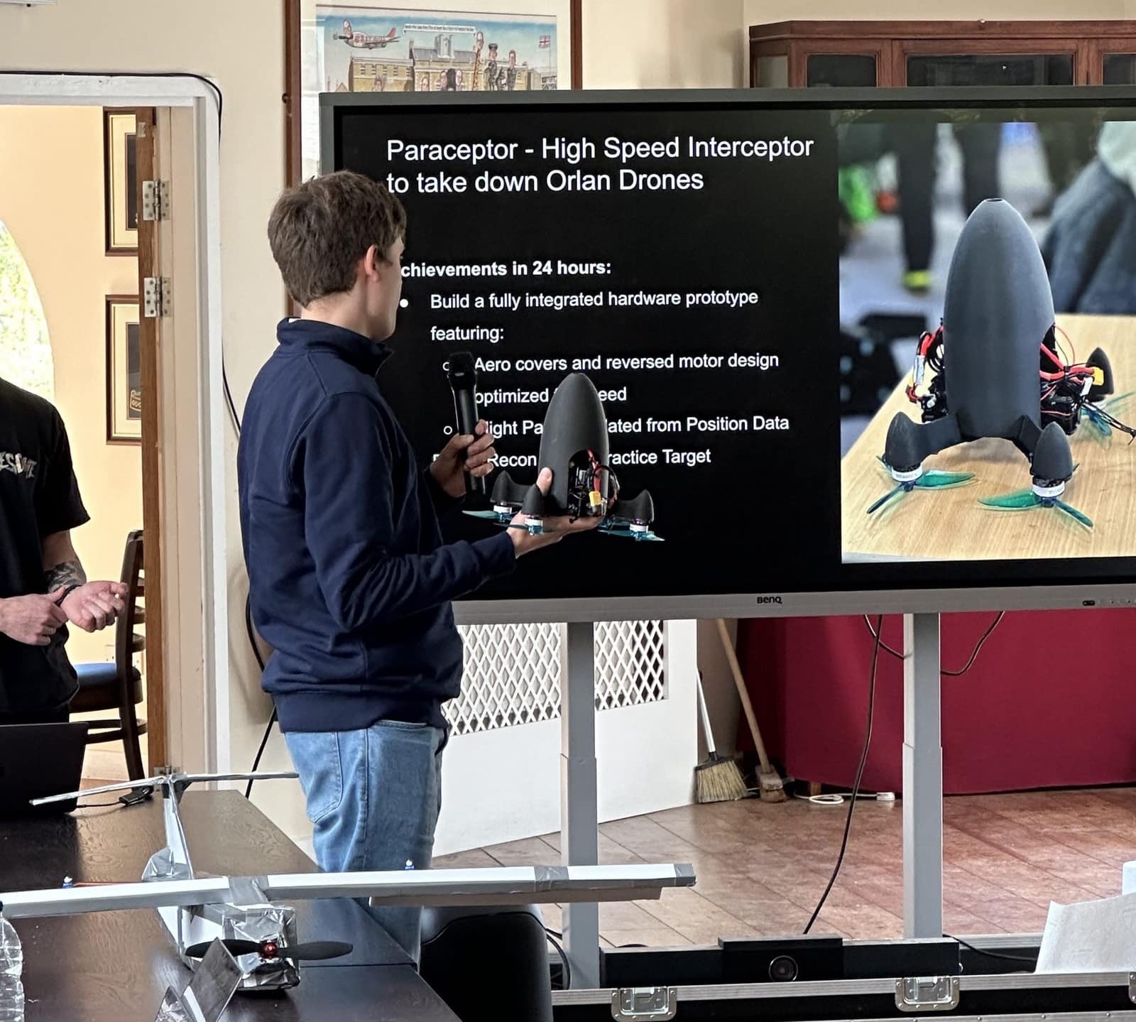 Paraceptor interceptor prototype built at the hackathon to take down Orlan drones.