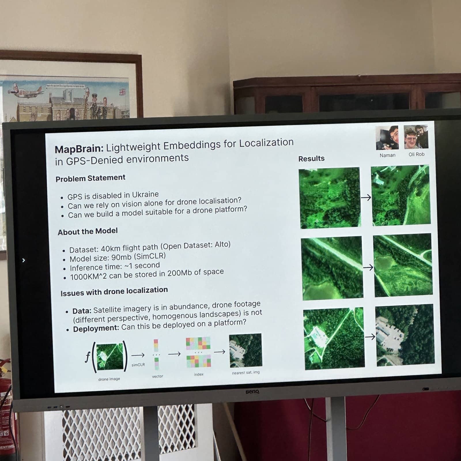 MapBrain project using vision alone for drone localization in GPS-denied areas.