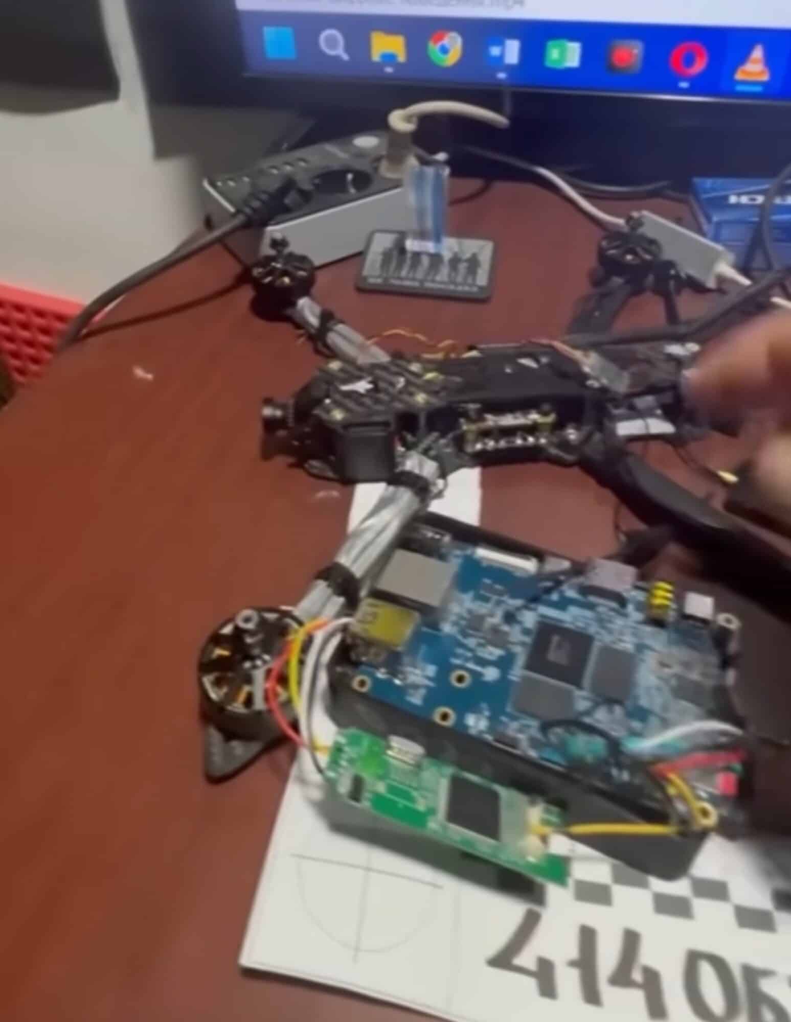 Further view of the captured FPV drone recovered in the Kherson region.