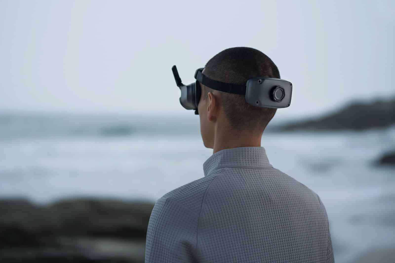 DJI Goggles 3 with the battery integrated into the rear of the headband.