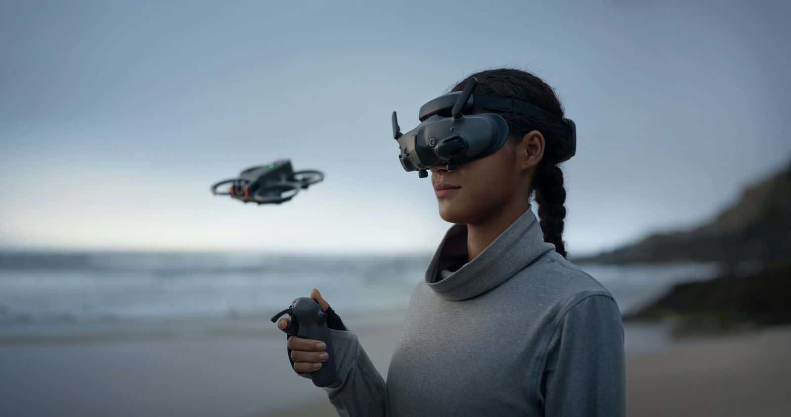 DJI press image promoting the immersive FPV flight experience of the Avata 2.