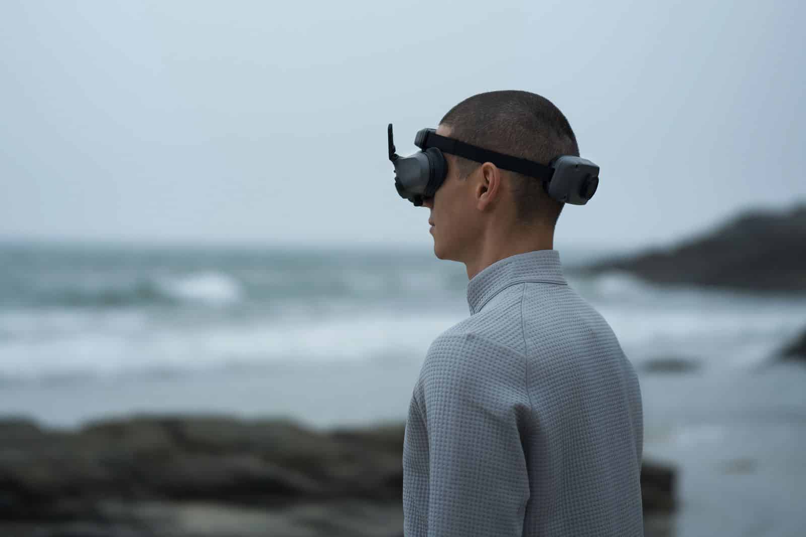 DJI Goggles 3 shown as worn, from the Avata 2 launch photo gallery.