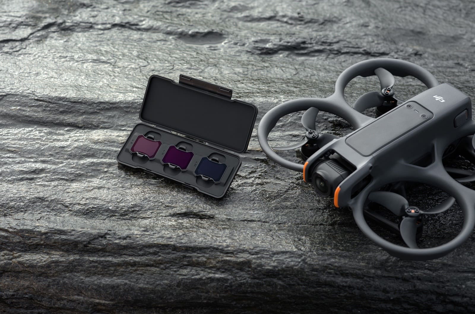 DJI Avata 2 ND filter set, covering ND8, ND16 and ND32.