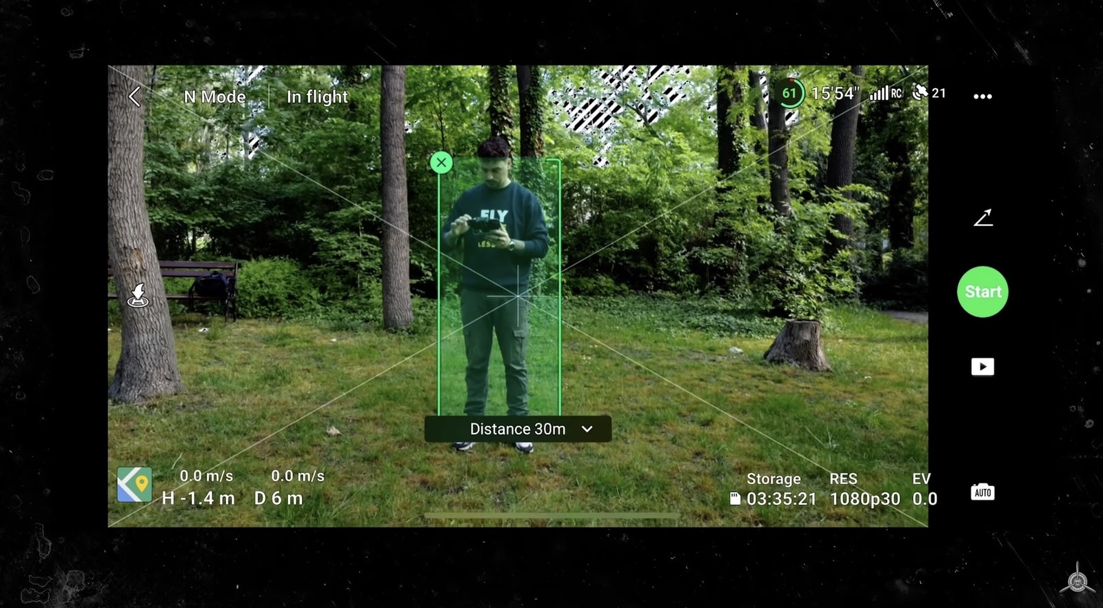 Mini 4K over open ground, where QuickShots are safe without obstacle sensors.