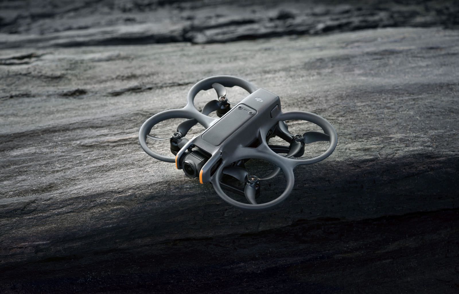 Lightweight integrated propeller guard on the DJI Avata 2 cinewhoop airframe.