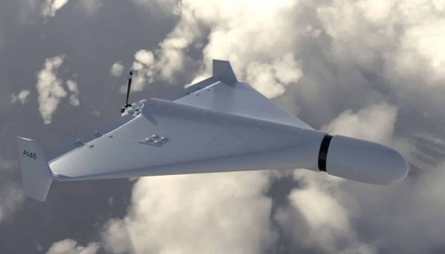 Iranian-made Shahed 131/136 kamikaze drone of the type Russia launches at Ukraine.