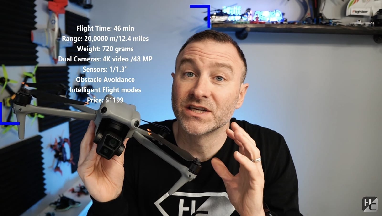 The six camera obstacle sensing setup on the Specta Air.