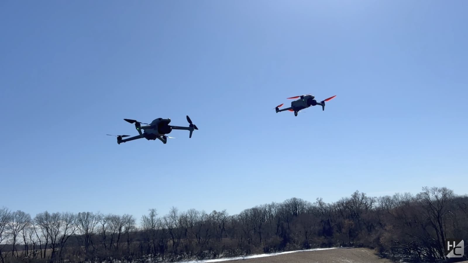 Specta Air drone shown in Half Chrome's hands-on review footage.