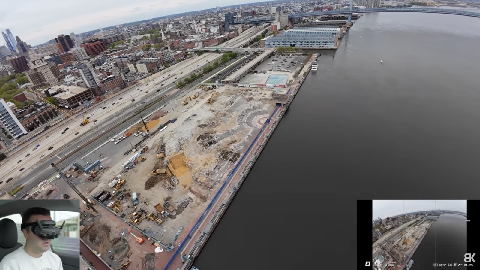 View toward I-95 and the Philadelphia skyline from the job site.