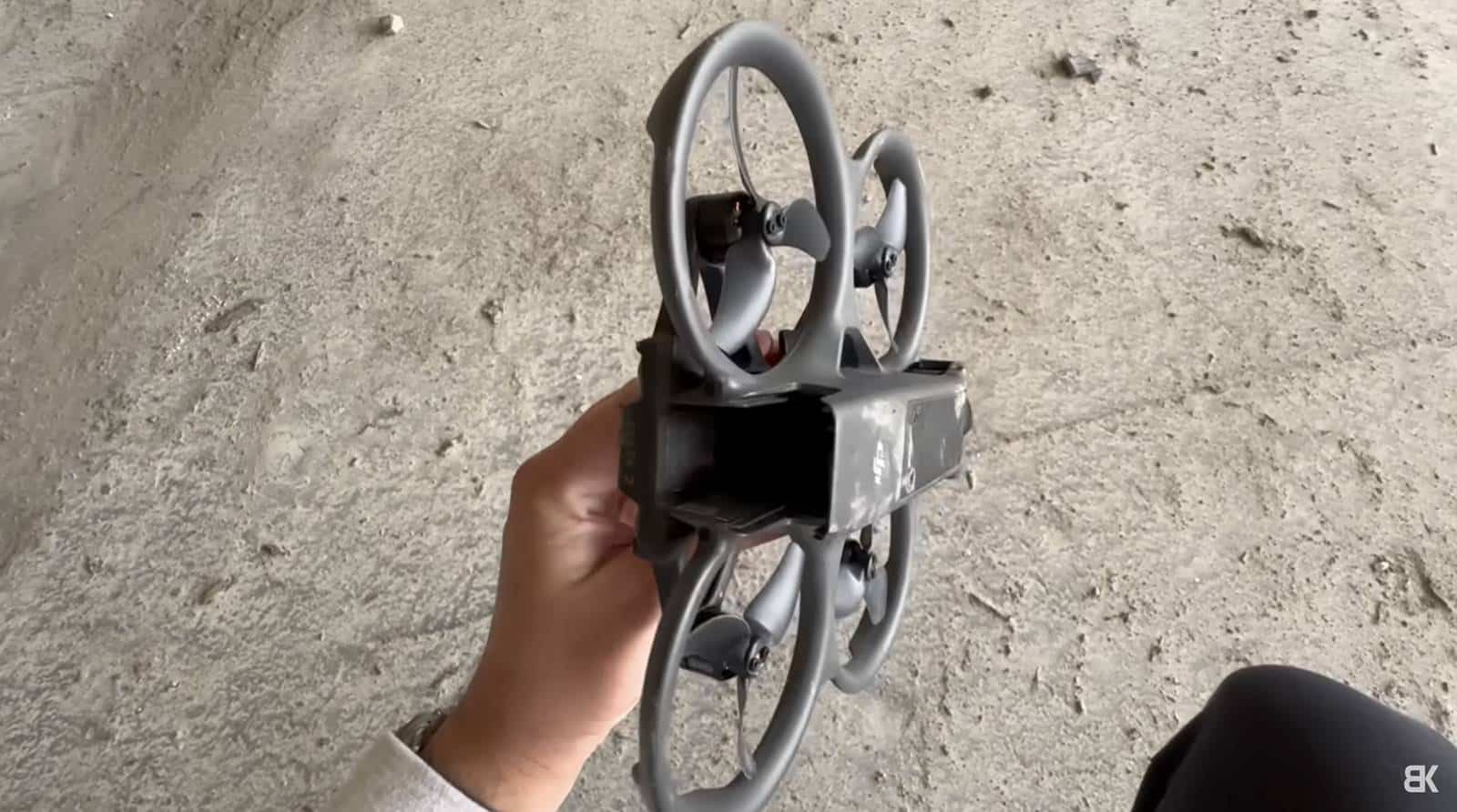 The Avata 2 battery that ejected from the drone on impact.