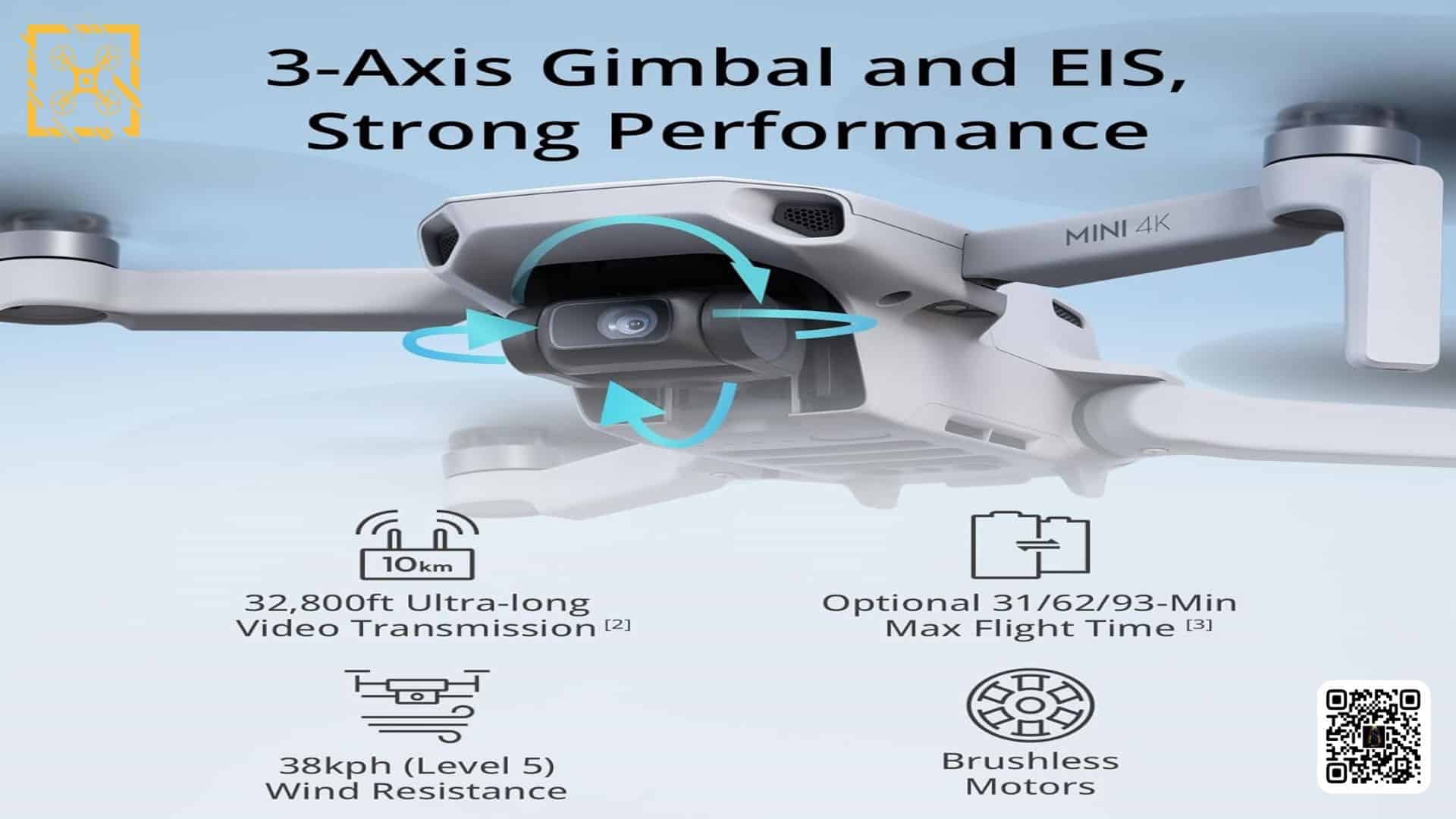 DJI Mini 4K shown alongside its key specifications rundown.