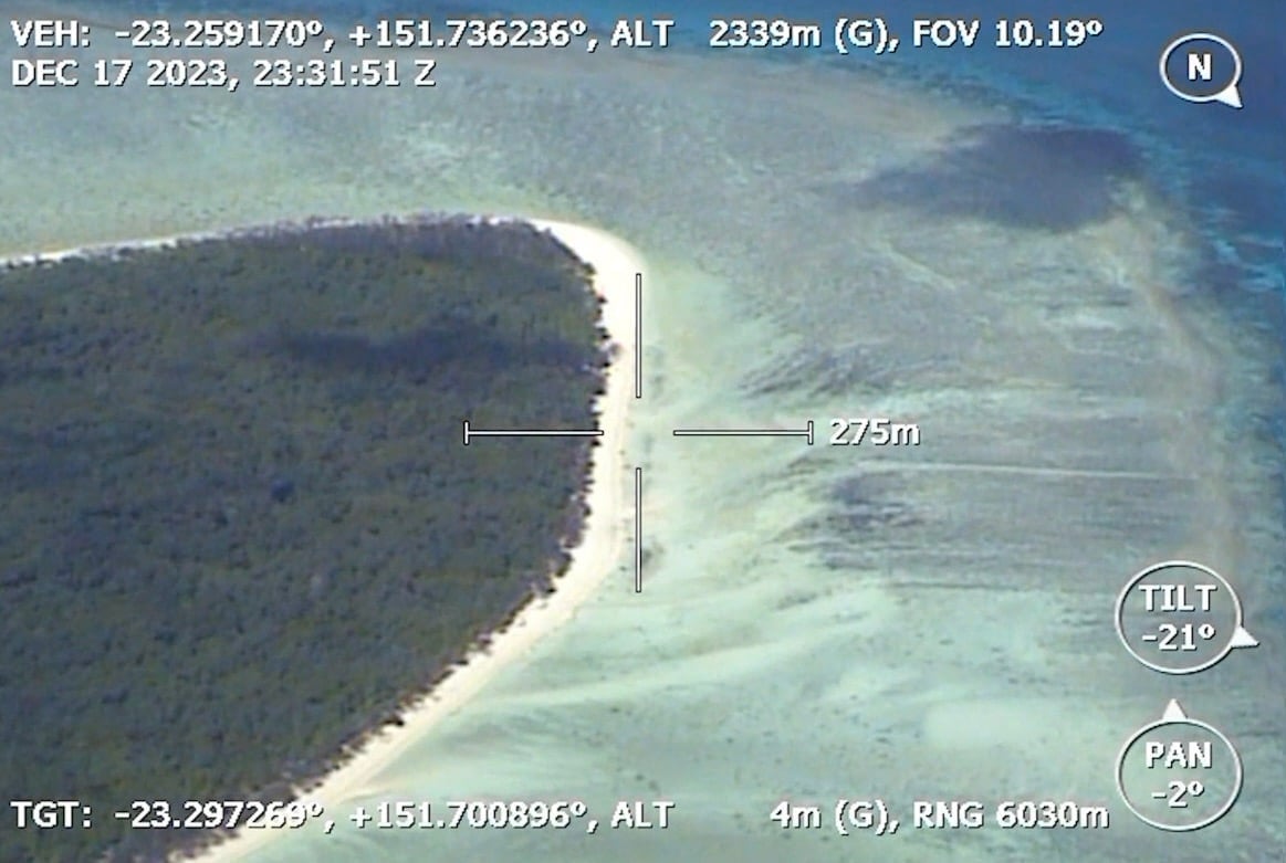 The Aerosonde 4.7 long-range drone trialed over Queensland's Great Barrier Reef waters.