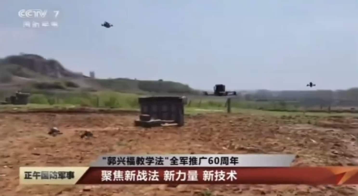 Chinese soldier hand-launching a DJI Avata FPV drone during a training exercise.