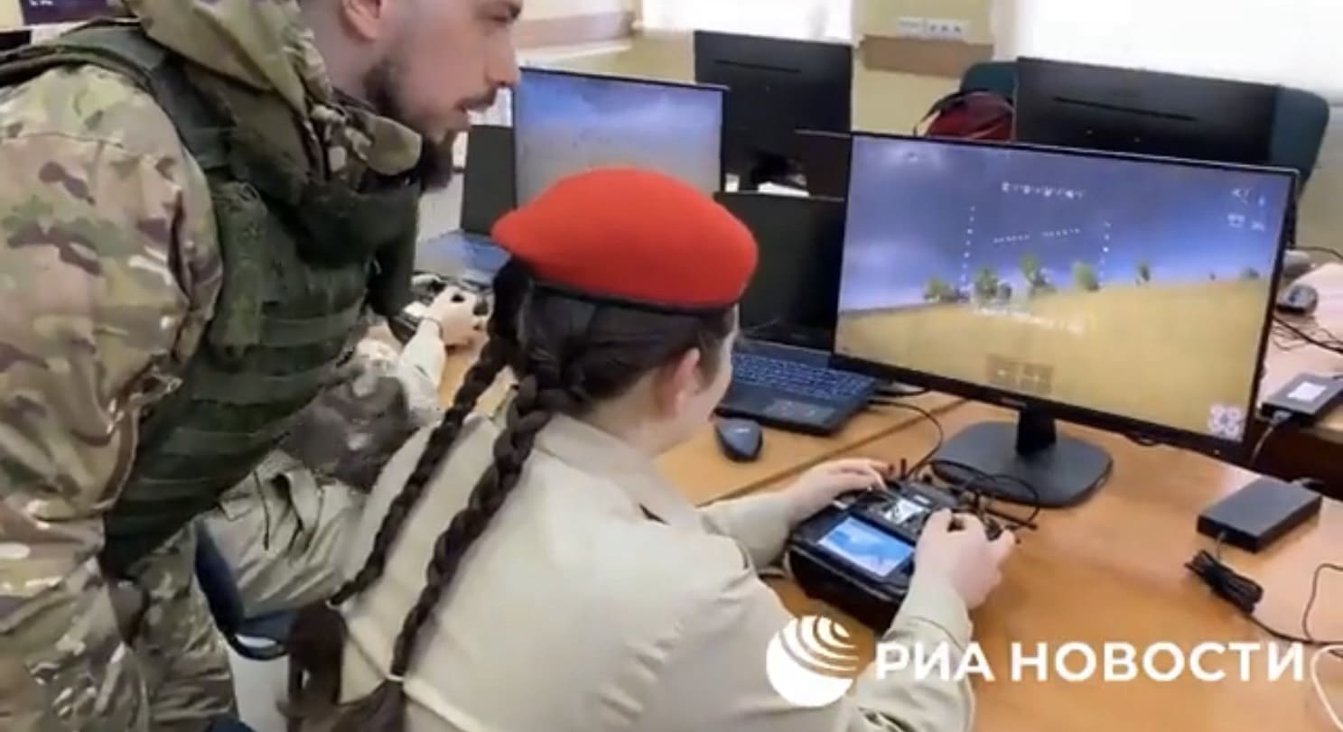 Classroom scene from The Informant's coverage of military instruction in Russian schools.