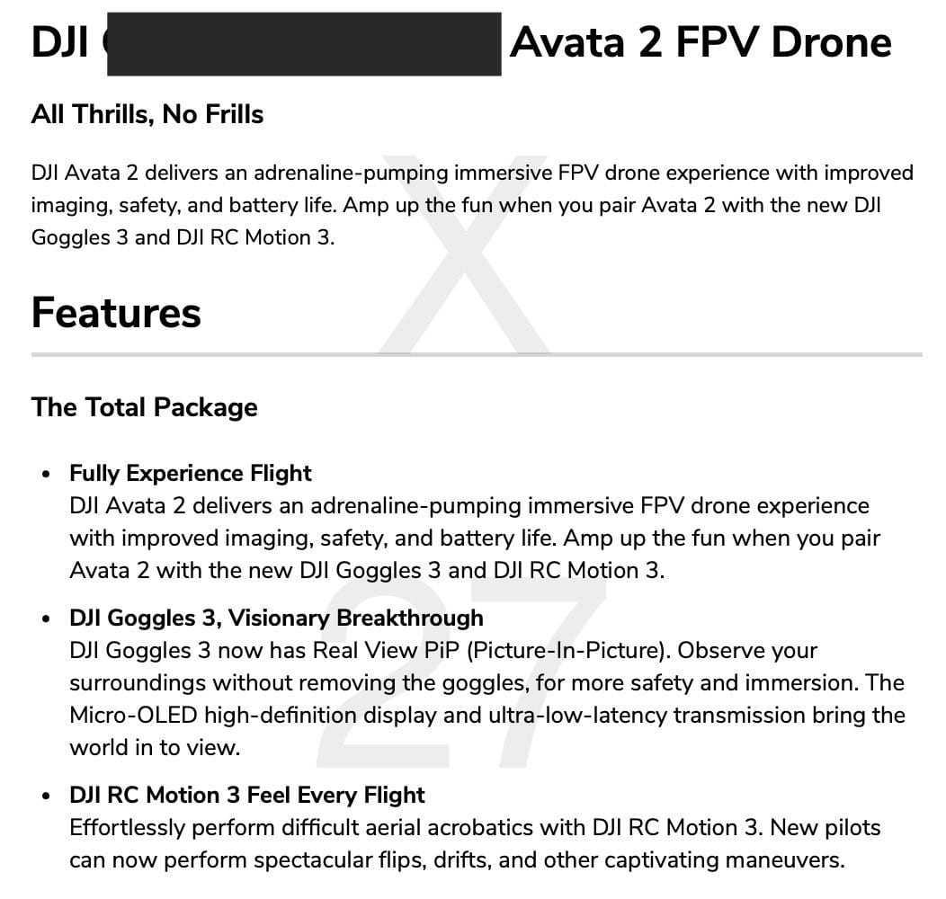 Another spread from the leaked DJI Avata 2 quick start guide.