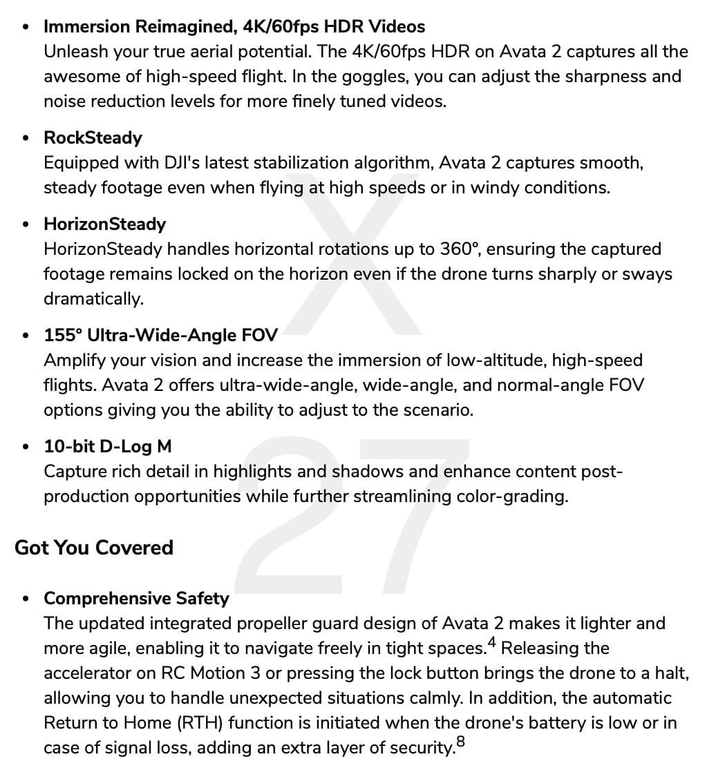 Further page from the DJI Avata 2 quick start guide leak.