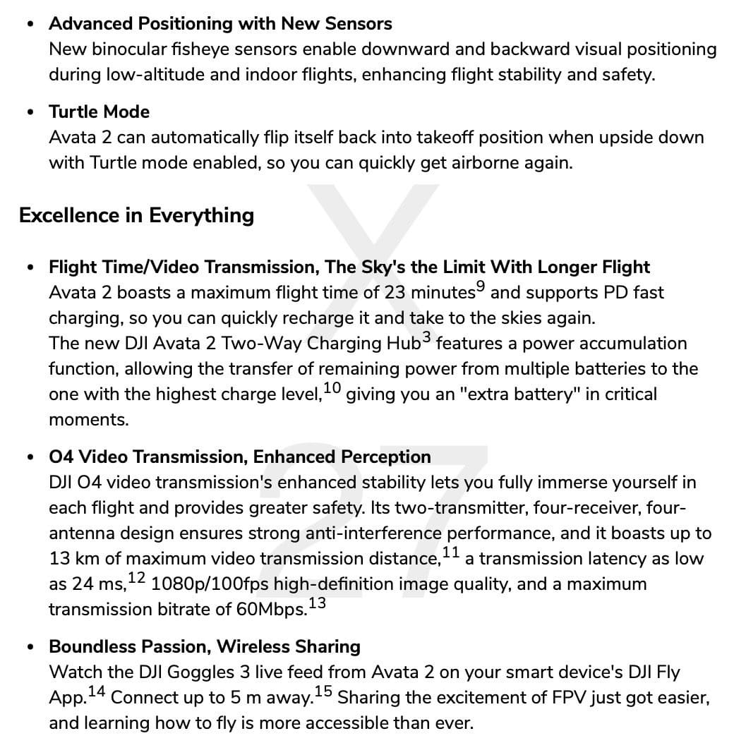 Additional Avata 2 guide page circulated before DJI's official announcement.