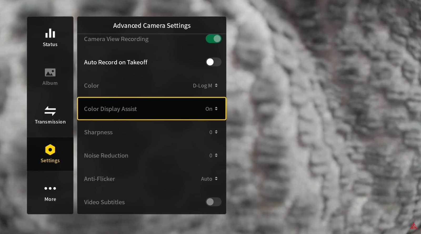 a screenshot of a camera settings. DJI Avata 2 and DJI Goggles 2, Goggles Integra Now Compatible