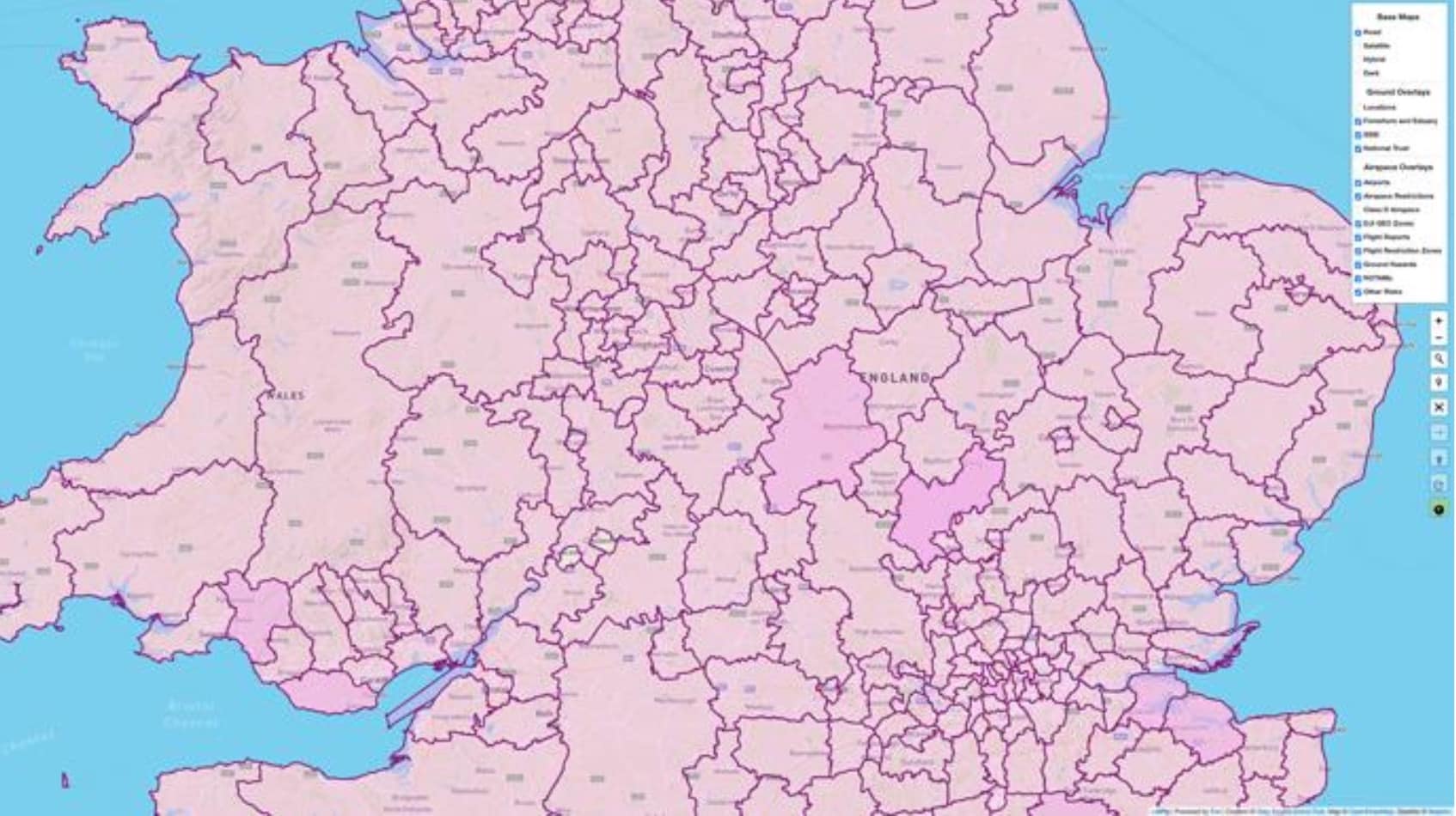 Screenshot of the Drone Scene platform showing local authority byelaw details.