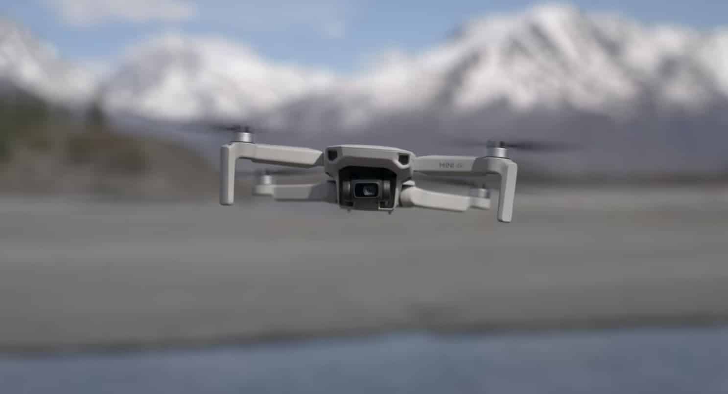 The DJI Mini 4K Fly More combo with its RC-N1C controller, batteries and case.