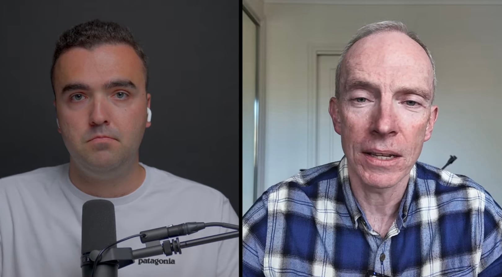 Split-screen interview between Billy Kyle and DJI policy head Adam Welsh.
