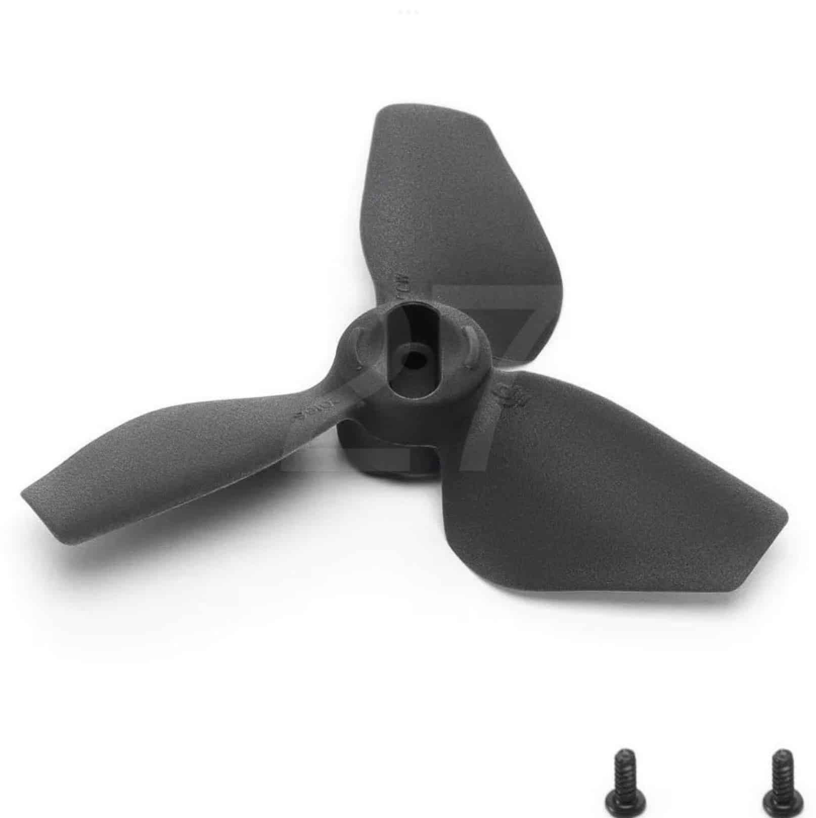 Thick three-blade DJI Neo propeller shown with two mounting screws.