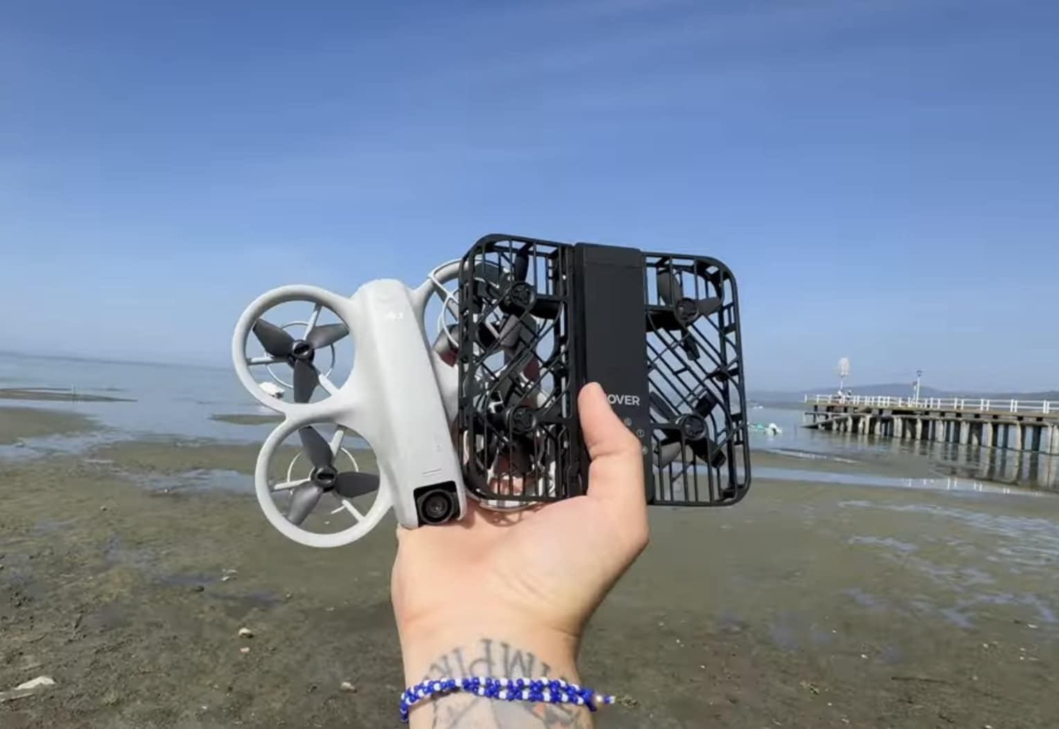 The DJI Neo alongside the Hover Air X1, its closest selfie drone rival.