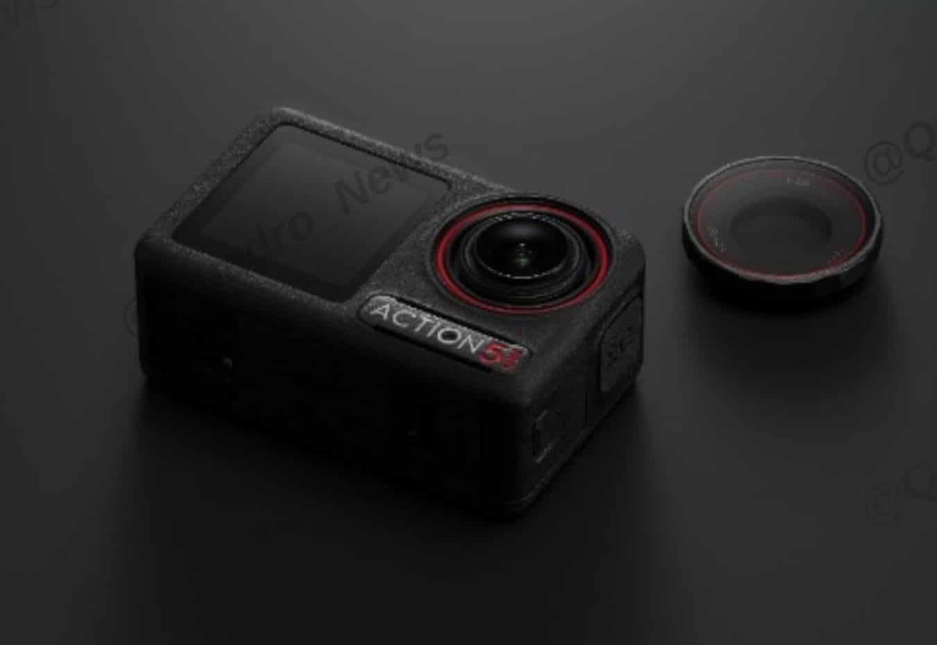 Leaked product shot of the DJI Action 5 Pro shared on Twitter.