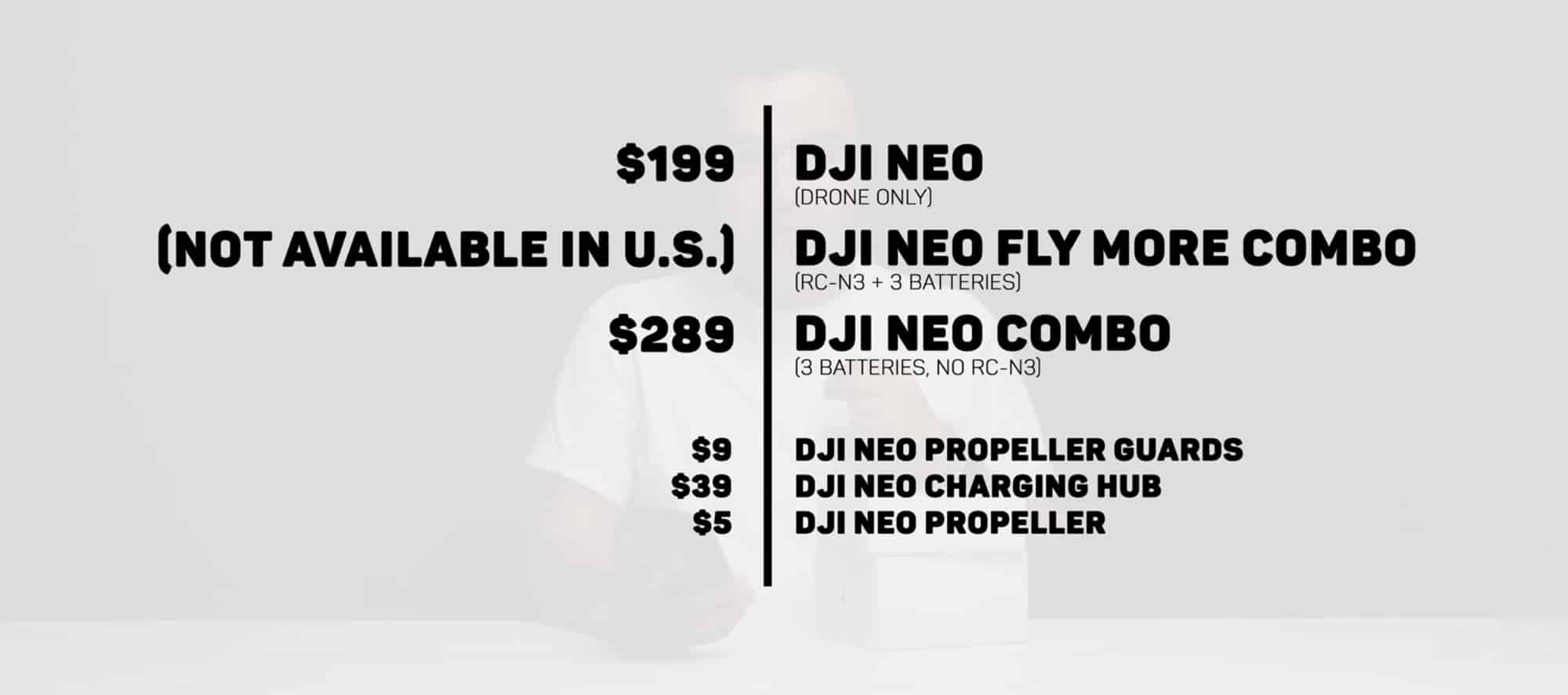 DJI neo pricing