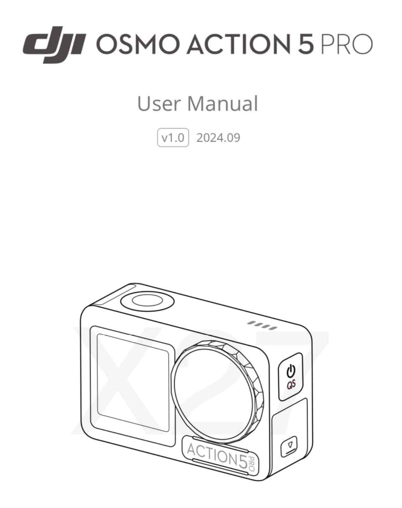 Leaked page from the DJI Osmo Action 5 Pro user manual.