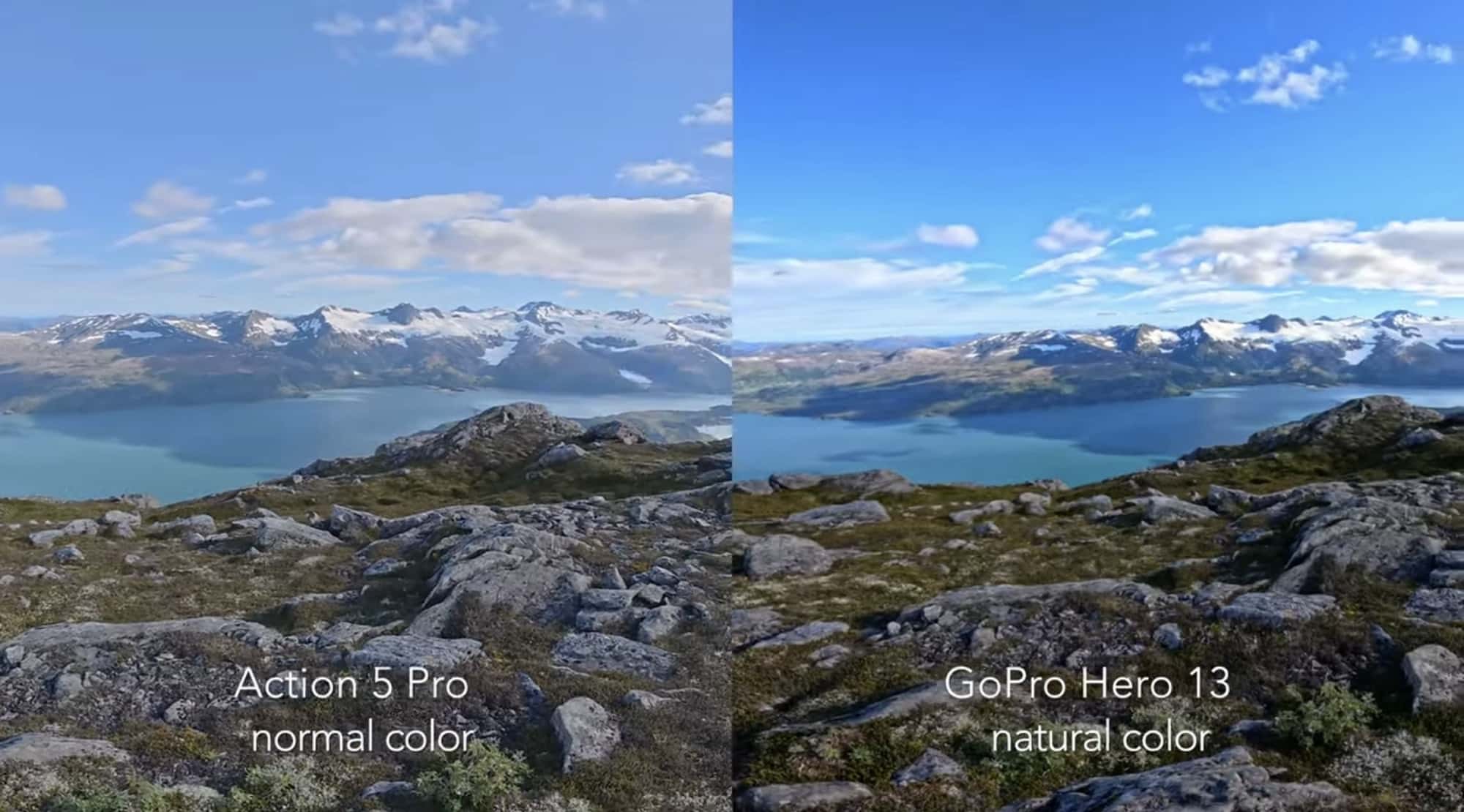 Matched 4K 30 frames from the Hero 13 Black and Action 5 Pro compared for sharpness.