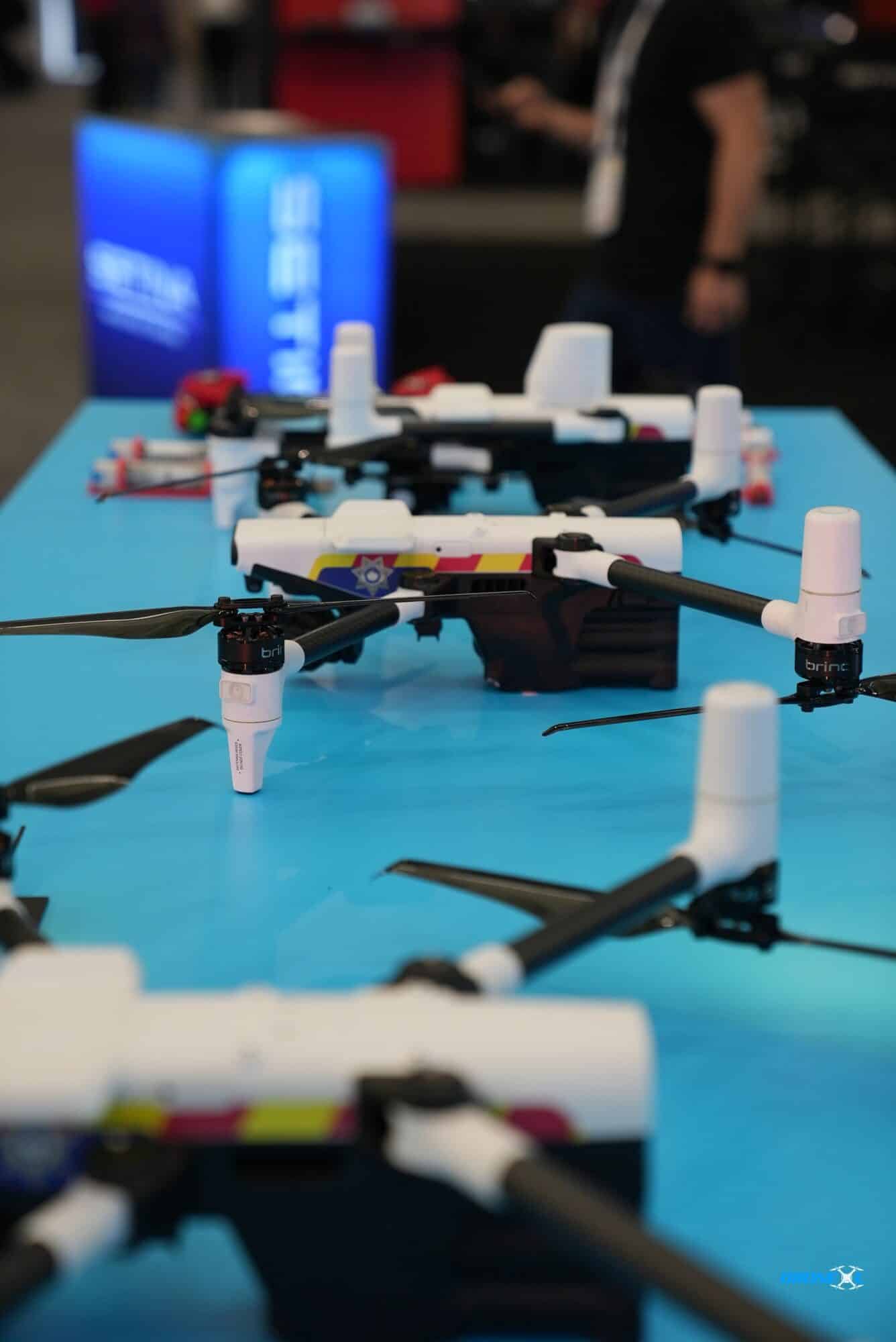 Tall view of the BRINC Drones booth at IACP Boston 2024.