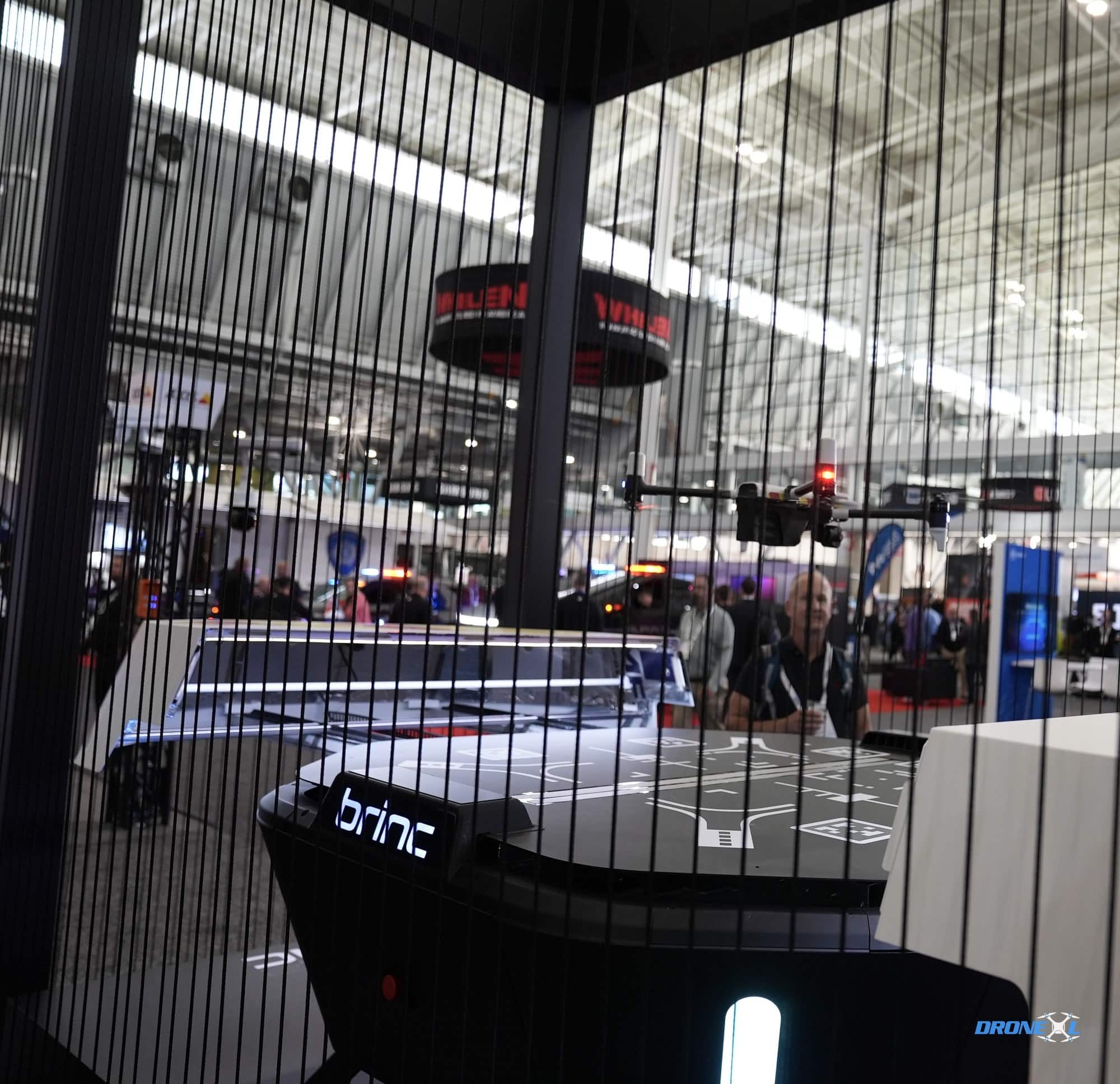 The BRINC Lemur 2 and BRINC Ball shown to law enforcement attendees.