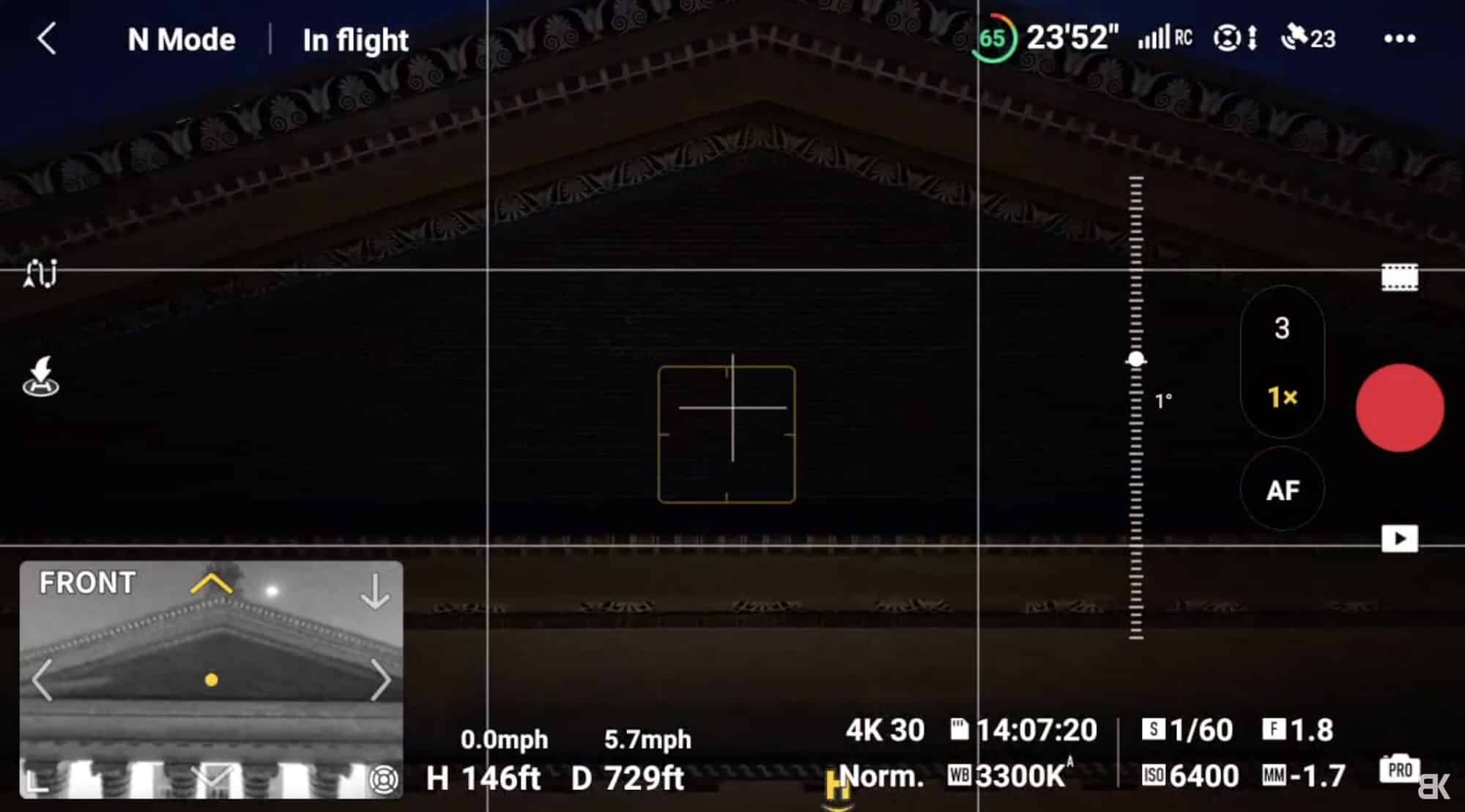 The forward-facing LIDAR sensor added to the front of the DJI Air 3S.