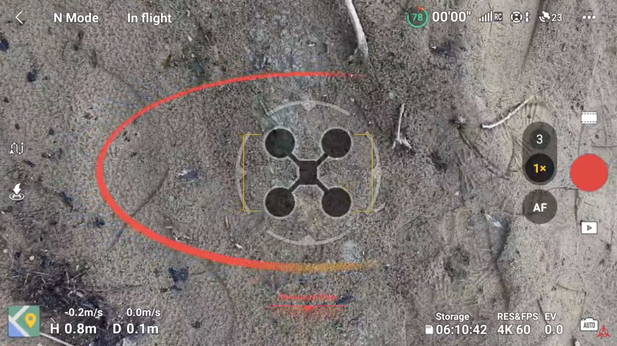 Bottom cameras feeding the updated Vision Assist display on the DJI Air 3S.