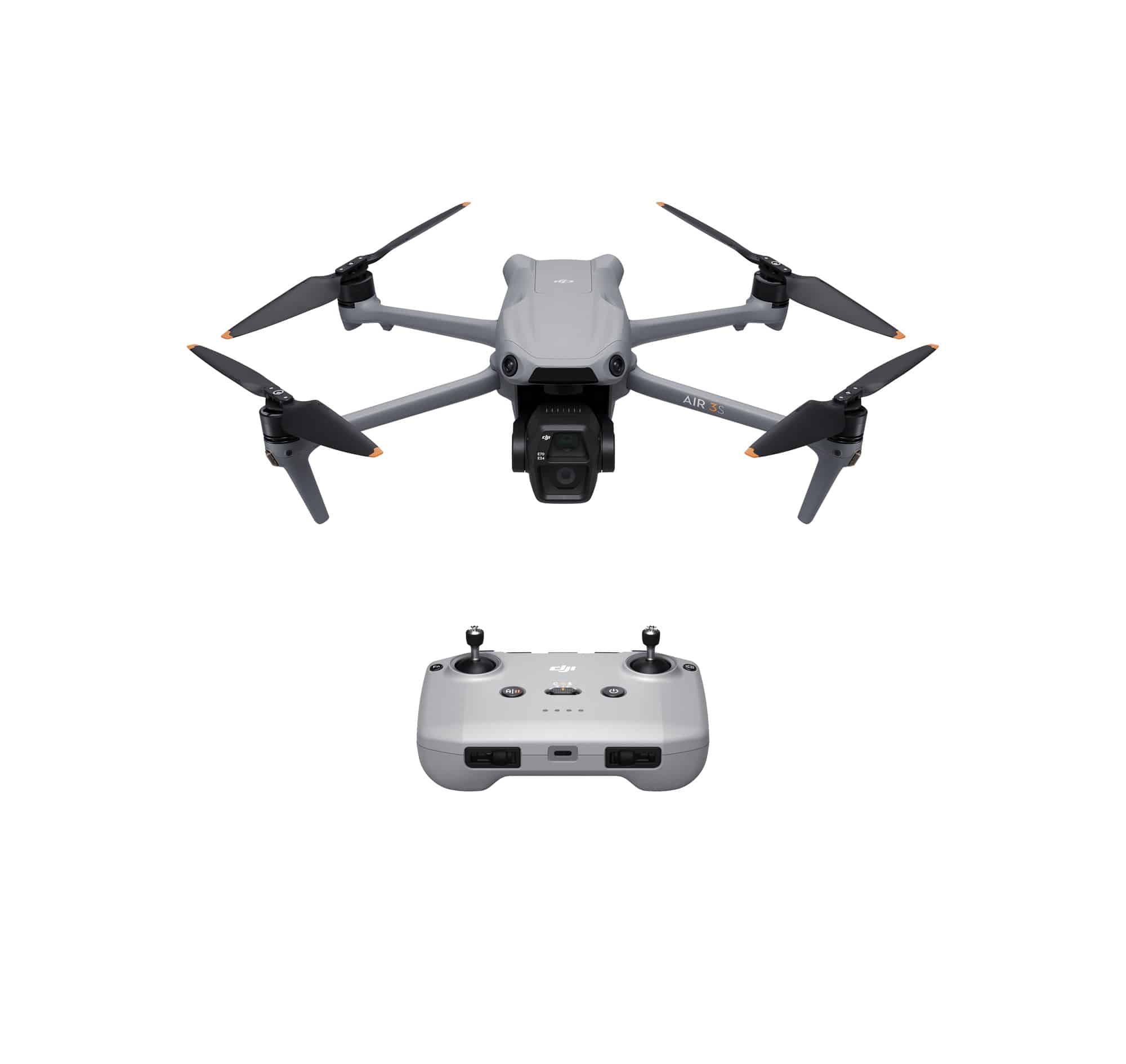 Air 3S positioned above the RC-N3 controller in a white studio bundle shot.