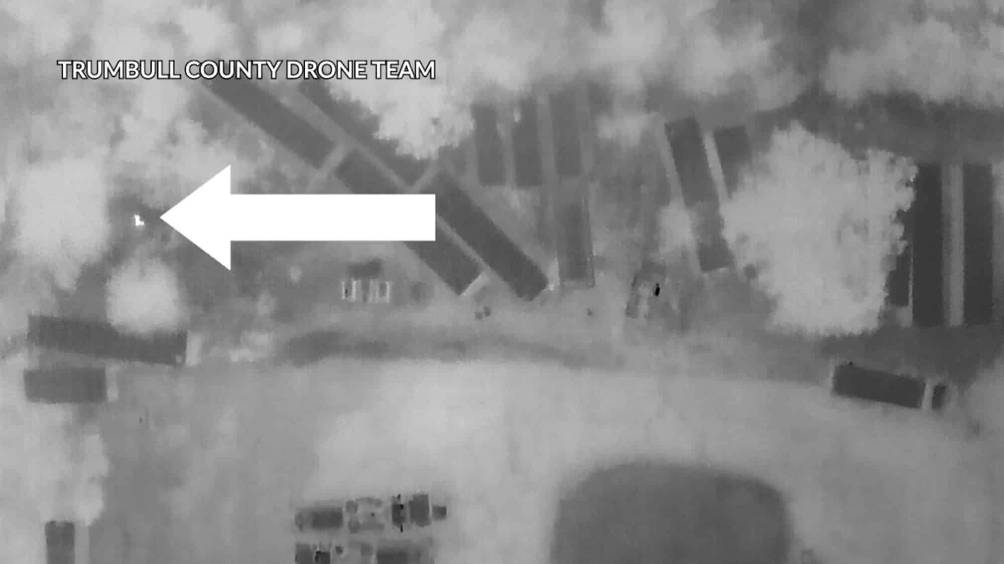 Thermal imagery from the DJI Mavic 2 Enterprise that found a boy under a tarp.
