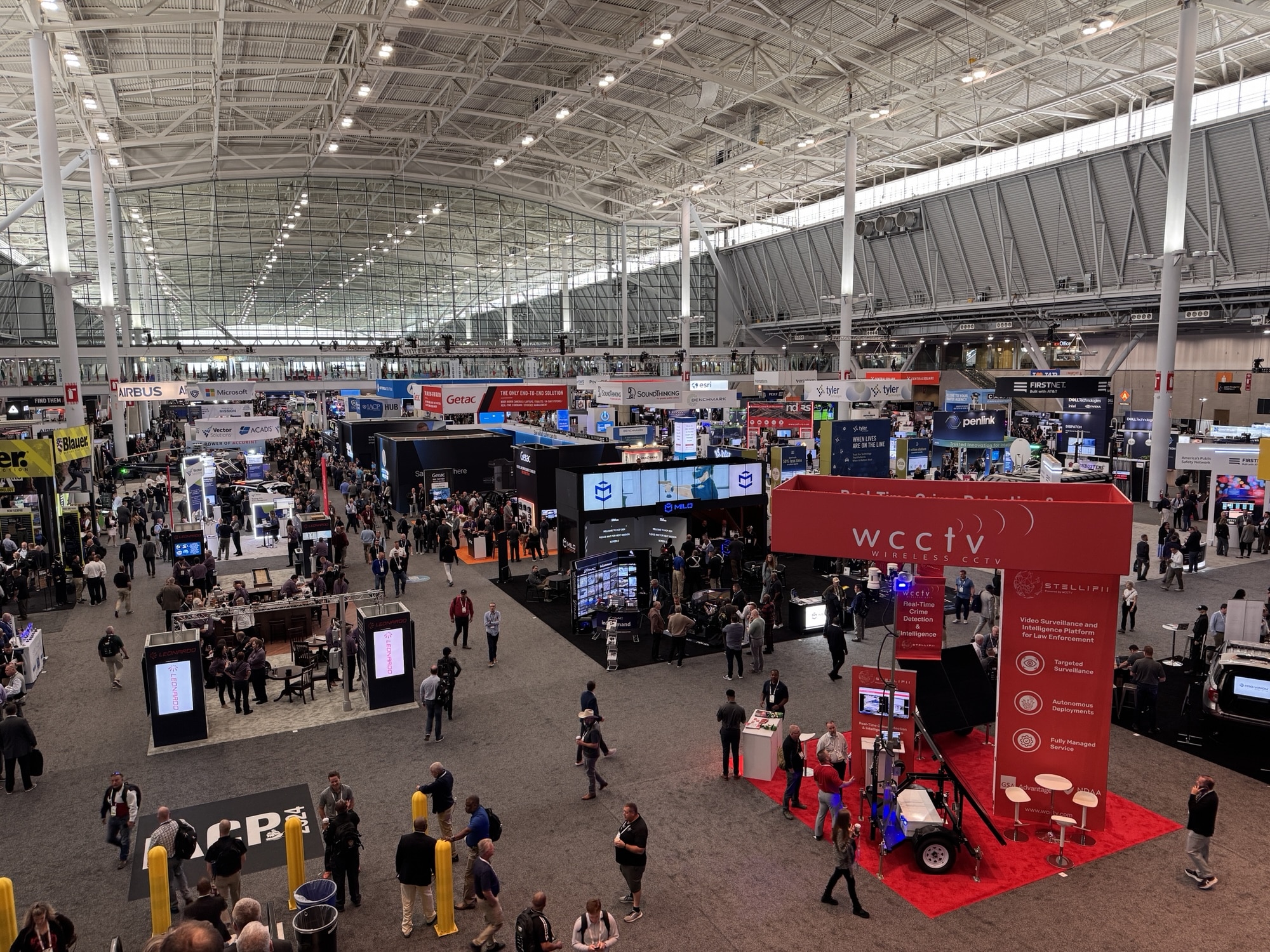 Overhead view of the crowded IACP exhibition floor in Boston.