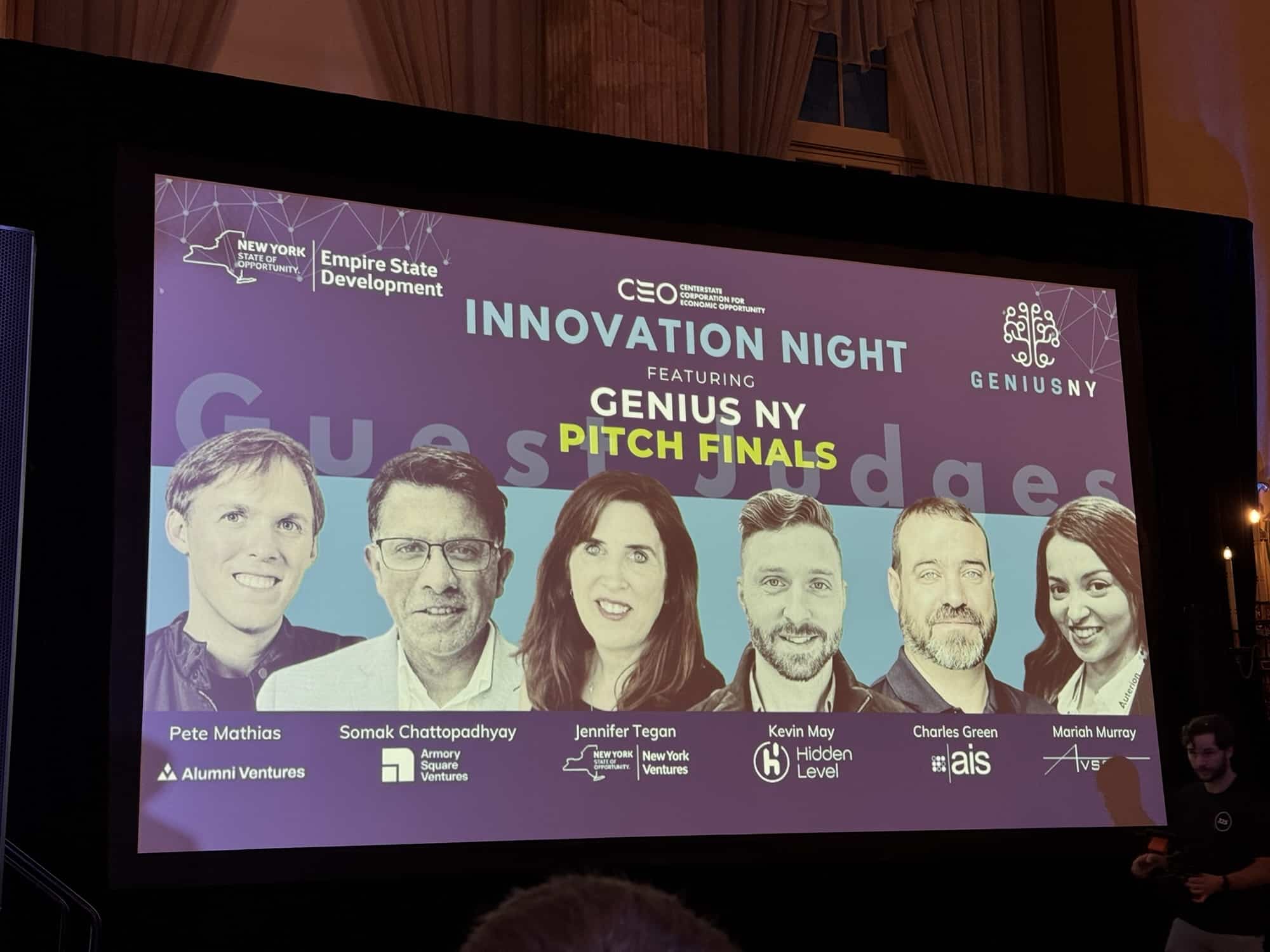 The GENIUS NY judging panel of venture capital and drone industry executives.