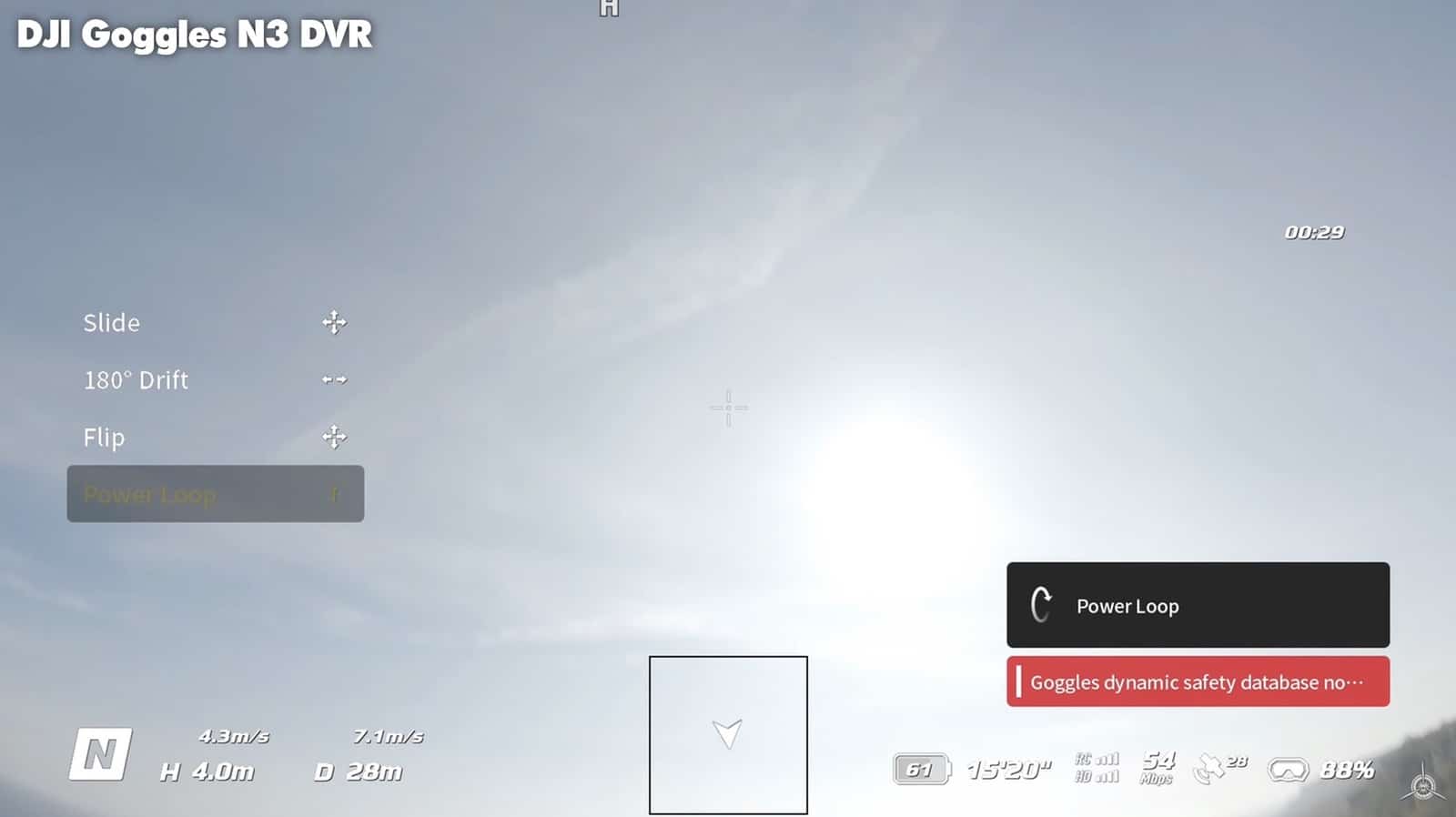 A DJI Avata 2 completing the new Power Loop acro maneuver during testing.