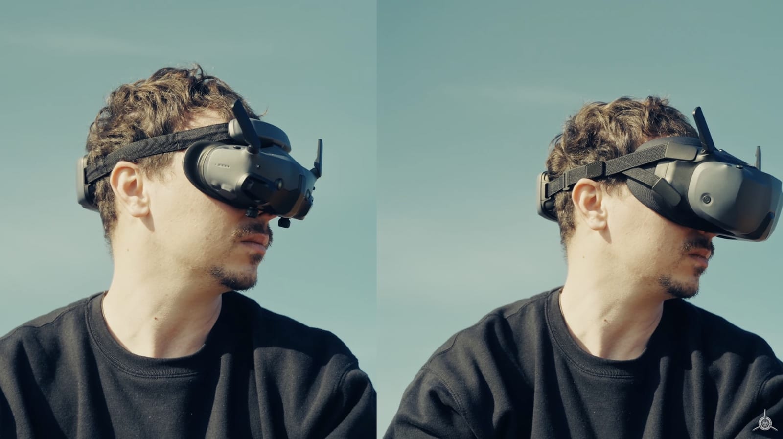 Profile comparison of the bulkier Goggles N3 and the sleeker Goggles 3 worn outdoors.