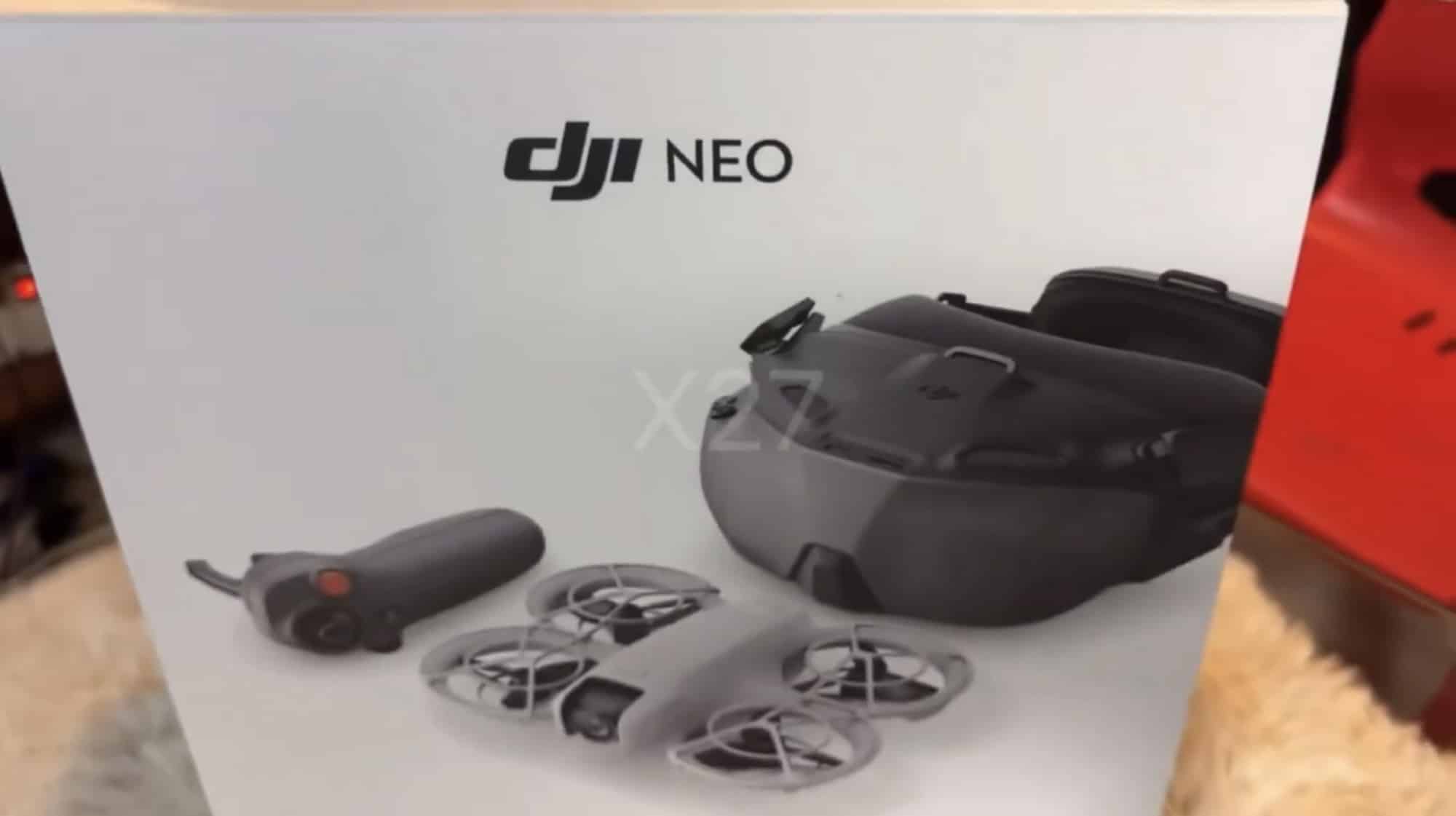 DJI Neo retail box beside the new Goggles N3 headset and controller.