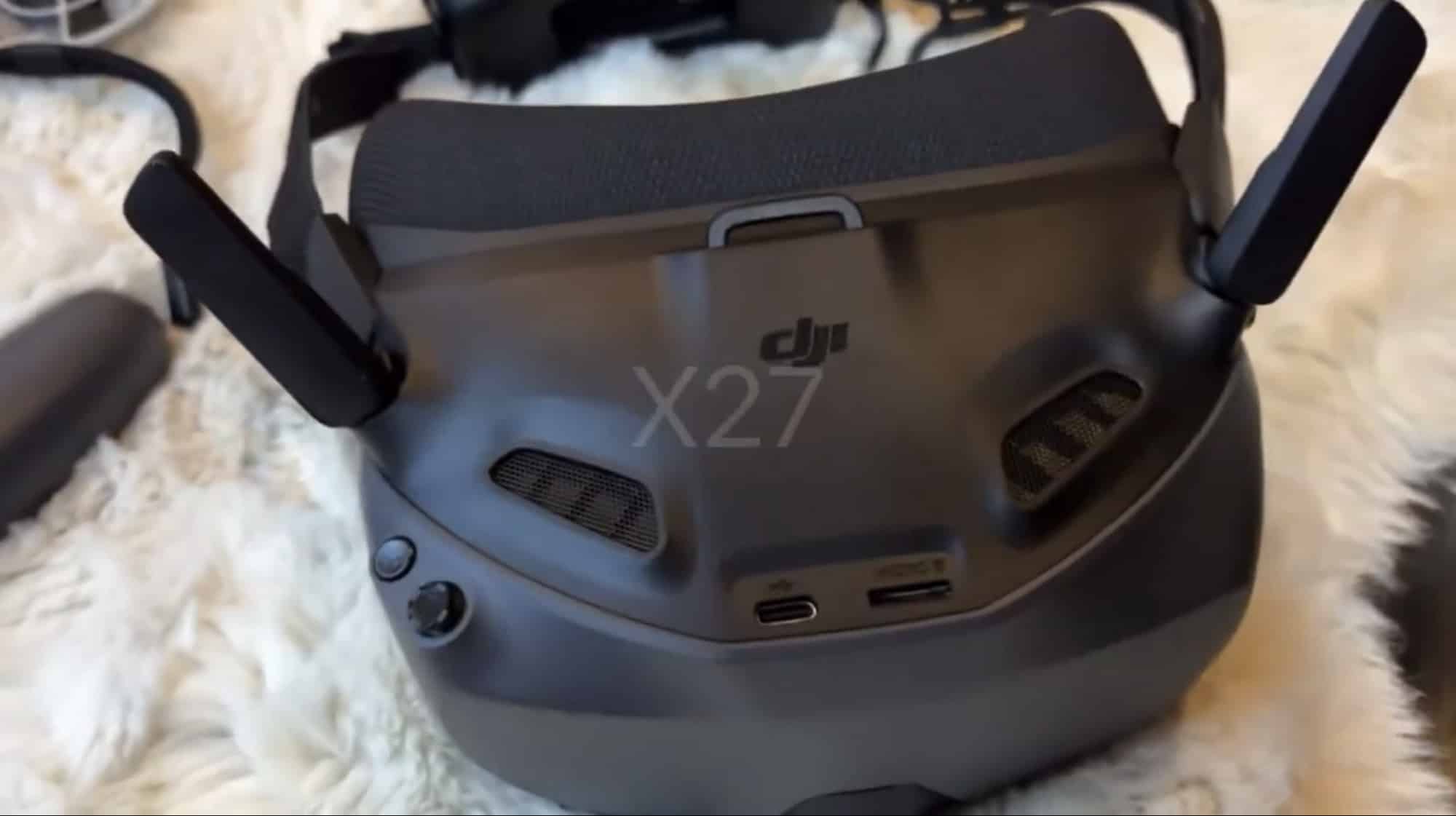 DJI Goggles N3 headset resting on a fur blanket.
