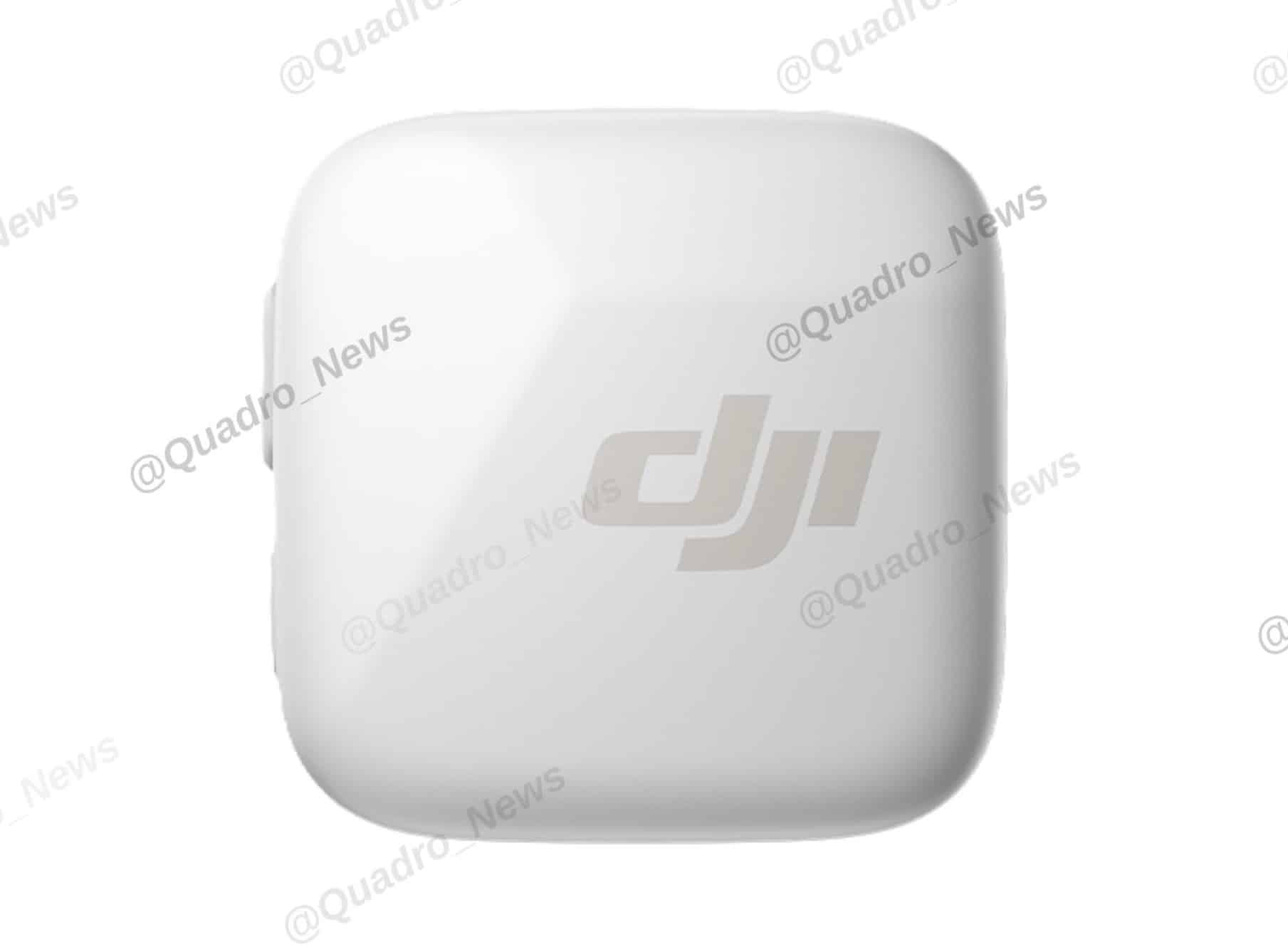 Charging case open with the compact Mic Mini transmitters seated inside.
