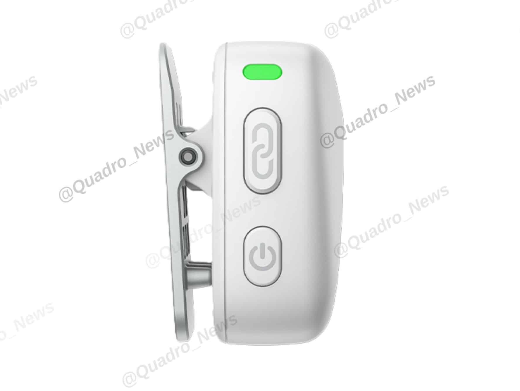 Dual-button interface and LED status indicator on the leaked DJI Mic Mini.