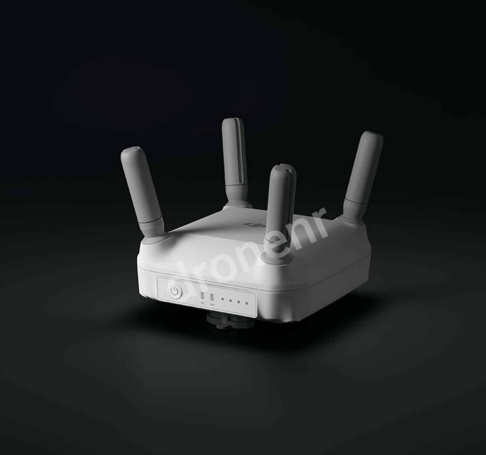 Render of the four-antenna relay module used to extend O4 transmission.