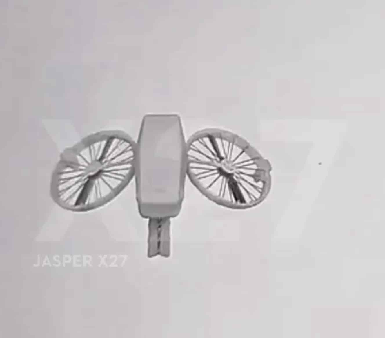 Overhead leak image showing four large ducted propellers on the unreleased drone.